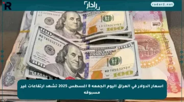 أسعار الدولار في العراق اليوم الجمعة 8 أغسطس 2025 تشهد ارتفاعات غير مسبوقة
